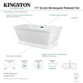 thumbnail image 6 of Aqua Eden VTSQ713224 71-Inch Acrylic Oval Rectangular Double Ended Pedestal Tub with Drain (No Faucet Drillings) in Glossy White, 6 of 9