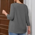 thumbnail image 5 of JUSLIO Plus Size Womens Blouses Cotton Relaxed Fit Shirts Tops Solid Long sleeve Shirts Tops Gray L, 5 of 6