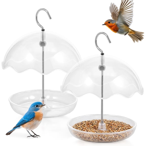 Threns Bluebird Feeders for Outdoors Hanging,Mealworm Bird Feeder with Tray,Outdoor Wild Bird Feeder and Decor.Easy to Refill & Clean