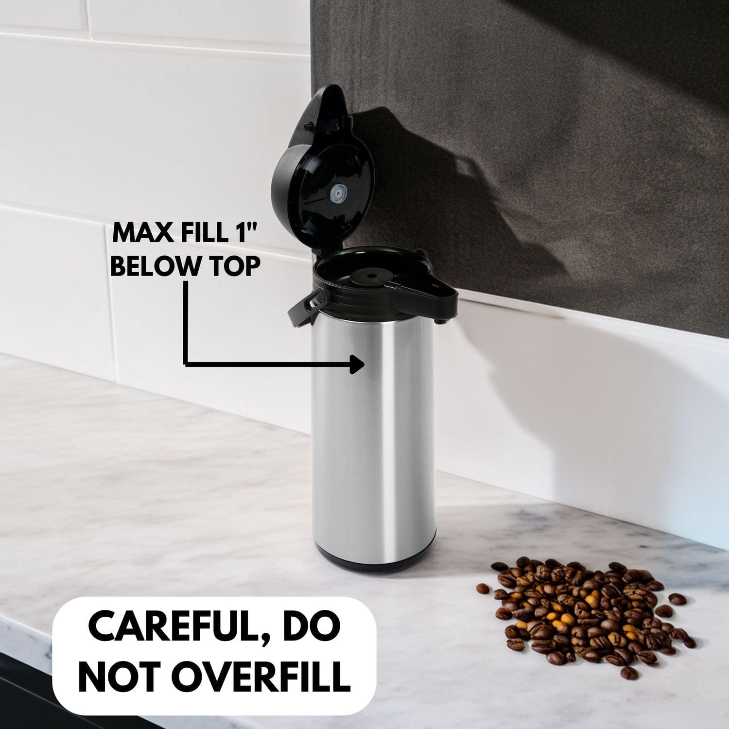 Thermos à double paroi en acier inoxydable scellé sous vide Mainstays de 1,8 L