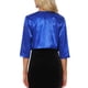 thumbnail image 3 of BLAZER CORTO CHIC INSPIRE PARA MUJERES, CON FRONTAL ABIERTO, CUELLO DE SOLAPA, CHAQUETA CORTA DE OFICINA CASUAL, CÁRDIGAN, ROPA EXTERIOR XL AZUL, 3 of 5