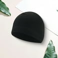 thumbnail image 3 of Warm Beanie for Men Women Cuffed Thick Fleece Winter Hat Elastic Skull Cap for Winter Outdoor Running Riding Skiing-Black, 3 of 8