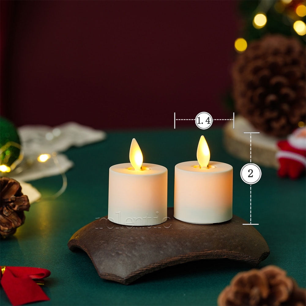 Set of 6 Flameless Battery Operated Tealight Candles w/Remote Moving Wick