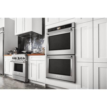 KitchenAid - Smart Oven+ 30" Built-In Double Electric Convection Wall Oven - Stainless steel