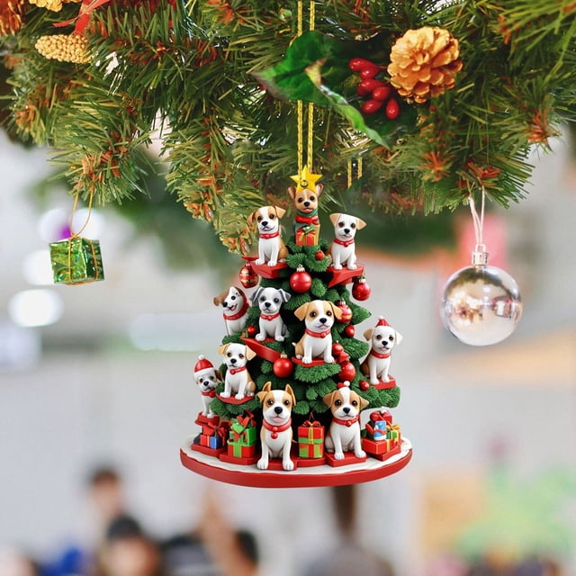 Christmas Tree Hanging Tree Shaped Bookshelf Pendant Ornaments Acrylic Stacking Decorations for Holiday Year-round Celebrations