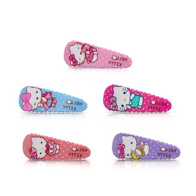 Hello Cat Pinzas para el cabello para niñas Pasadores lindos Mujeres Clips para el cabello a presión de metal Accesorios Regalo para el cabello para niñas 5 piezas