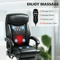 thumbnail image 4 of HOMCOM Massage Office Chair, PU Leather Desk Chair w/Footrest, Black, 4 of 10
