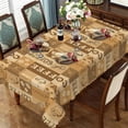 thumbnail image 4 of Vintage Striped Splicing Linen Table Cloth Rectangle Coffee Stain Resistant Washable Tablecloths Farmhouse Checkered Neutral Table Cover for Dining Room Kitchen Table Decor,60x84 Inch, 4 of 7