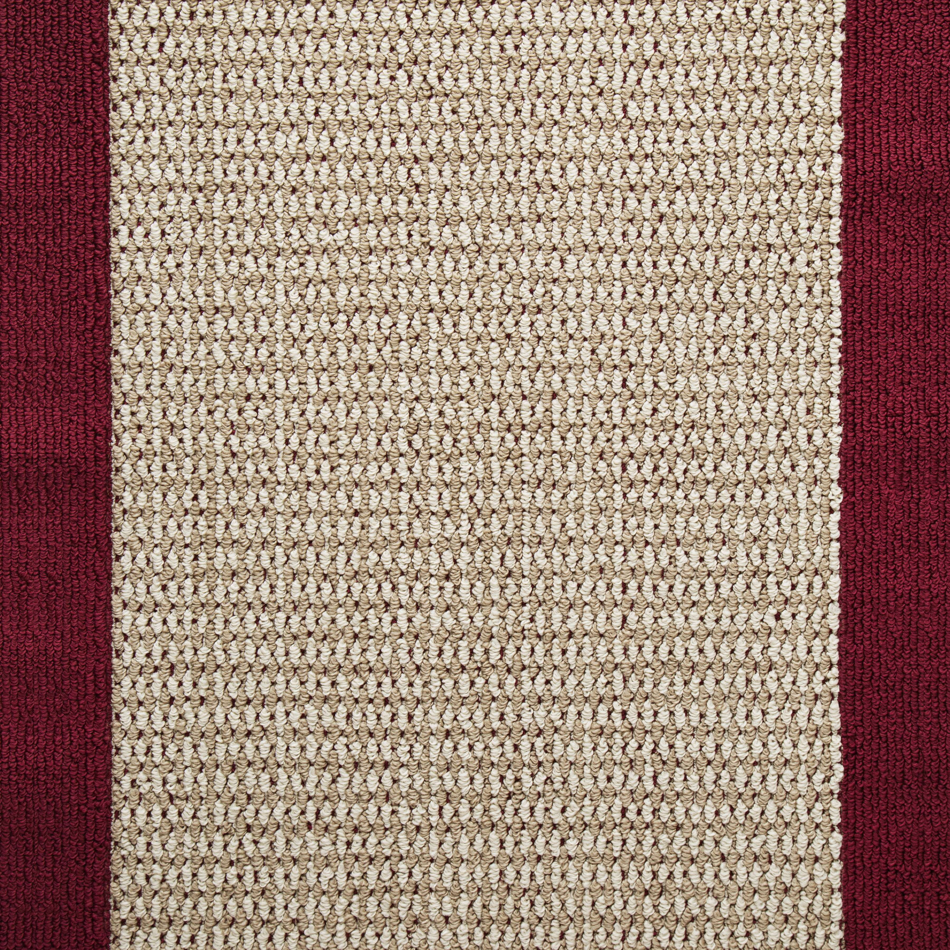 Mainstays Farmhouse Faux Sisal Red Border Indoor Area Rug Set, 3 Piece