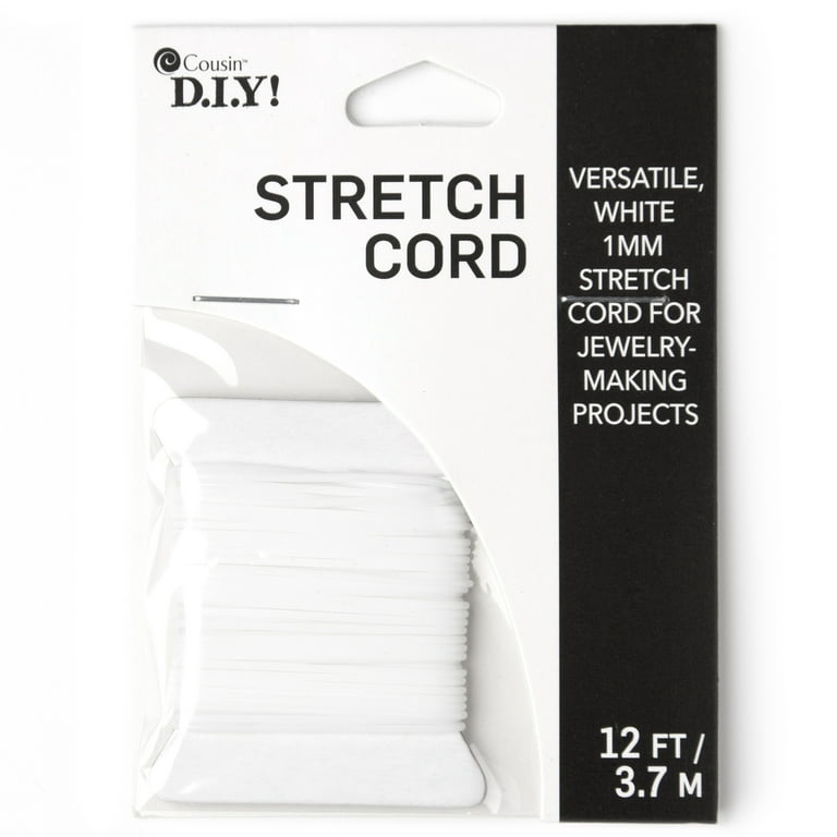 Cousin DIY Elastic Stretch Cord String, 4 yd, White 