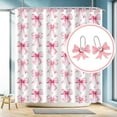 thumbnail image 3 of Set of 12PCS Pink Bow Knot Decorative Shower Curtain Hooks, Cute Art Deco  Resin Stainless Steel Girls Room Bath Rings Bathroom Bedroom Hangers Accessories, 3 of 5