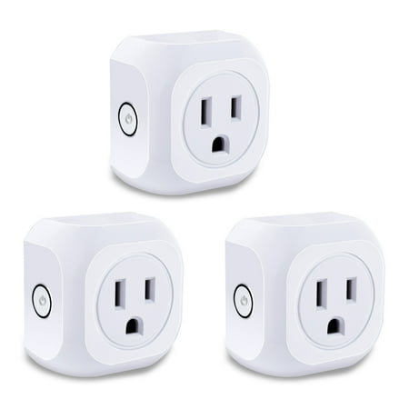Smart Plug 3 Pack Wifi Enabled Mini Outlets Smart Socket, Compatible with Alexa & Google Assistant, No Hub Required, Timing Outlet Remote Control your Devices from (Best Smart Plug Alexa)