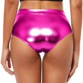 thumbnail image 3 of Women's High Waisted Metallic Booty Shorts,Rave Dancing Hot Pants,Clubwear with Elastic Waist for Summer Parties, 3 of 6