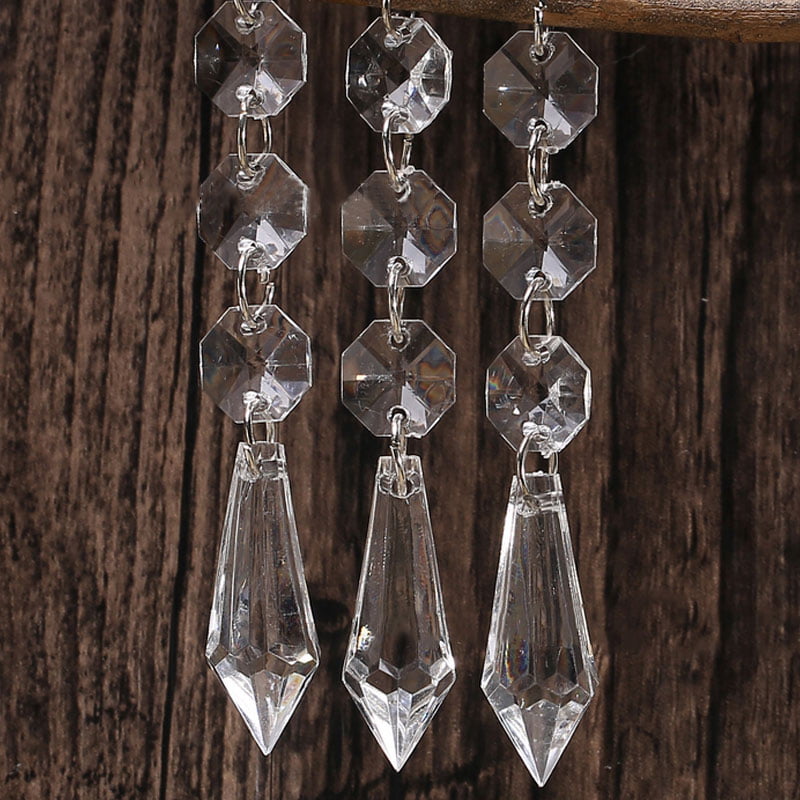 10 x Acrylic Crystal Beads Garland Chandelier Lamp Hanging Wedding Party Indoor 