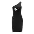 thumbnail image 4 of Vestido de verano con hombros descubiertos para mujer, minivestido para ir de compras, playa, trabajo, desplazamientos M, 4 of 7