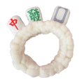 thumbnail image 2 of Moda Mahjong Makeup SPA Diadema Franela Suave Felpa Lindo Headwrap Accesorios para el cabello Banda para el cabello para lavarse Ducha Yoga. , Blanco Macarena Banda para la cabeza, 2 of 8