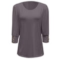 thumbnail image 5 of MIXUE Boho Tops For Women Summer Autumn Solid Color Round Neck Long Sleeve Loose Fit Casual Tee Shirts Daily-Wear,White,L, 5 of 5