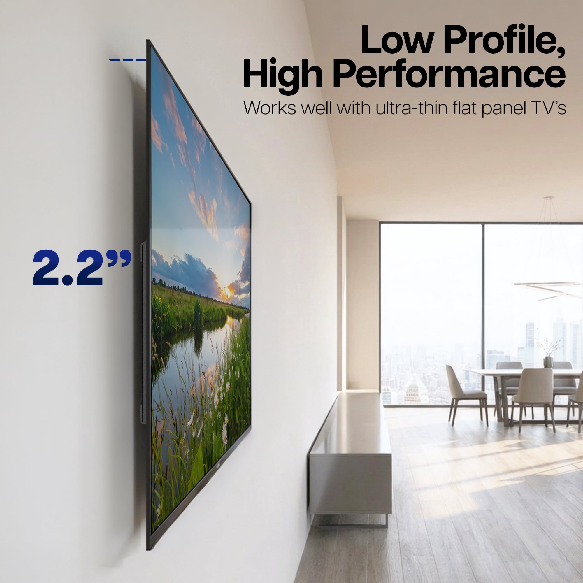 VIVO Steel Low Profile Electric Adjustable Swing 32" to 75" TV Wall Mount