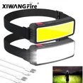 thumbnail image 2 of 180° COB LED Headlamp, Built-in USB Rechargeable Battery 3 Modes Head Torch, Lamp for Hiking Camping, 2 of 5
