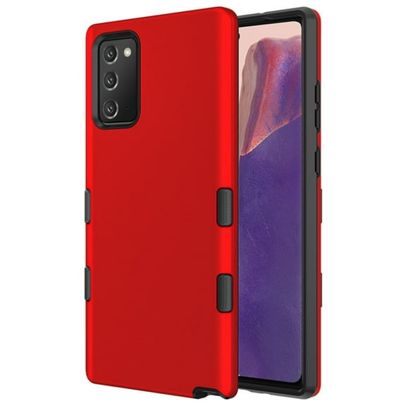 Samsung Galaxy Note 20 Phone Case Stylish Dual Layer Hard Back & TPU Rubber Silicone Body Protective Hybrid Armor Heavy Duty Grip Bumper Sturdy Shockproof Cover [RED] for Samsung Galaxy NOTE 20 /6.7"