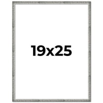 19x25 Frame Silver Grey Distressed Solid Wood Picture Frame | 0.75 Inch Moulding Width | Interior
