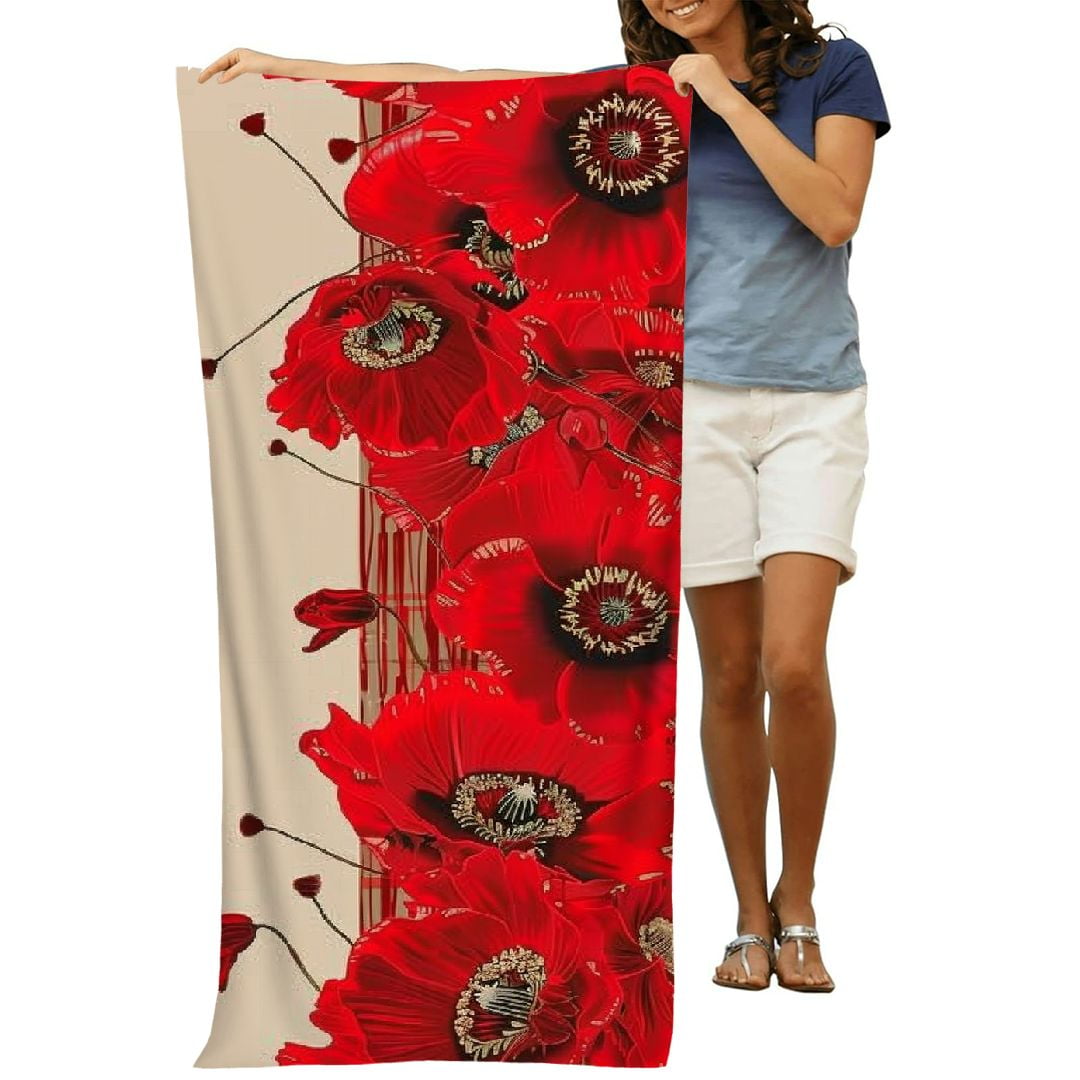 Boho Floral Beach Towel 52x32 Inch - Microfiber Sand-Free Quick Dry Super Soft Blanket For Pool, Beach, Travel & Shower - View #5