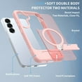 thumbnail image 4 of Dteck Magnetic Case for Samsung Galaxy S25 / Galaxy S24,Shockproof TPU+PC Anti-Slip Compatible with Mag Safe Case Adjustable Kickstand Frosted Translucent Matte Phone Cover,Pink, 4 of 6