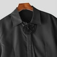 thumbnail image 5 of DAFPZW Men's Summer Short Sleeve Button Down Crop Shirt Loose Fit Casual Shirt Solid Color Collar Neck Clubwear Cropped Tops, 5 of 9