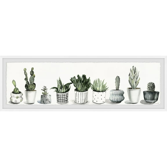 Marmont Hill Cacti Group Framed Wall Art, 10" x 30"