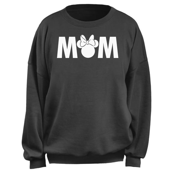 Junior's Mickey & Friends Mother's Day Minnie Mom Silhouette Sweatshirt Charcoal Medium
