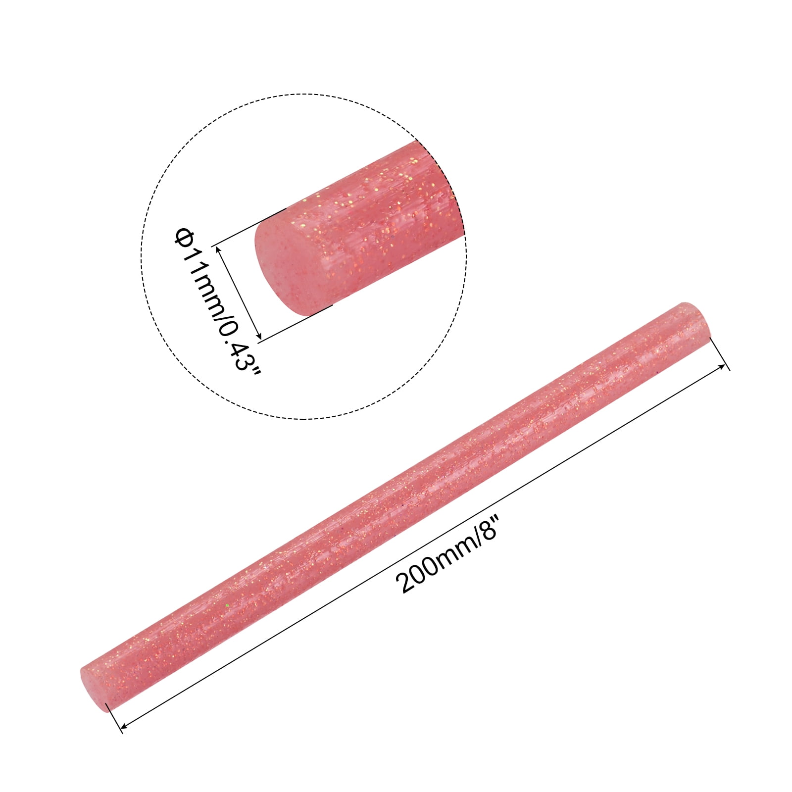 Unique Bargains 20pcs Hot Melt Glue Gun Sticks,200mm x 11mm for Most Glue Gun,Glitter Light Red