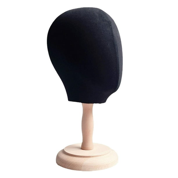 Soporte de exhibición de sombreros con modelo de cabeza de maniquí, estante de almacenamiento portátil para gorras de modelos cosméticos cabeza negra