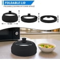 thumbnail image 3 of Microwave Splatter Cover Glass,10.5 Inch Collapsible Microwave Cover for Food Glass, Silicone Vented Splatter Guard Lid, Silicone Dish Plate Cover, Dishwasher Safe, Heat Resistant, BPA-Free, Black$$, 3 of 9