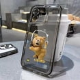 thumbnail image 3 of Funny Cartoon Bear Clear Phone Case For iPhone 14 Pro Max 11 12 13 15 Pro Max Mini X XS XR 78 14 15 Plus Luxury Shockproof Cover, 3 of 5
