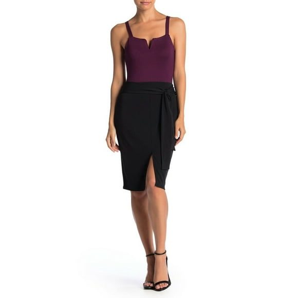 14th & Union Tie Front Knit Skirt In Black Size XL NWT