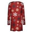thumbnail image 6 of Odeerbi Christmas Cardigan For Women 2024 Fashion Print Loose Long Sleeve Autumn Coat Blouse Burgundy, 6 of 6