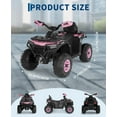 thumbnail image 2 of 12V Kids Ride On ATV Car w/Parent Remote Control, Spring Suspension, LED Lights, Bluetooth, USB, Music, Early Education, Volume Control, Off-Road 4 Wheeler w/LED Flag for Boys & Girls Ages 3+, 2 of 9