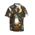 thumbnail image 2 of Disketp Hawaiian Shirts For Men,Gnome Insect Frog Print Mens Casual Short Sleeve Button Down Shirts Beach Shirt, 2 of 8