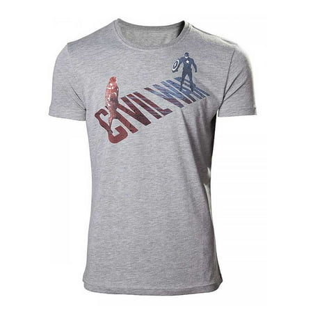 Marvel Men Captain America Civil War T-Shirt Cap VS Iron  (Best Iron For Business Shirts)