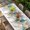 White Blue Teal, variant on Beach Coastal Table Cloths for 4 Foot Rectangle Tables, Nautical Shell Starfish Coral Summer Patio Waterproof Elastic Fitted Tablecloths, Washable Rectangular Table Cover for Camping