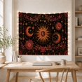thumbnail image 5 of Sun Medallion with Crescent Moons and Star Ornaments, Mystical Boho for Space Lovers, Celestial Wall Art, Housewarming Gift, Tapestry Wall Hanging for Bedroom and Studio, 5 of 7