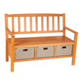 thumbnail image 1 of Evergreen Storage bench with 3 drawers with rattan weaving, 1 of 8
