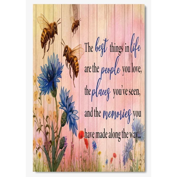 Poster The Best Things In Life Thankful Quote Gift For Bee Lover Home- UNFRAMED Poster Prints, Wall Art For Home Decor Or Office - Great Gift Idea For Friends & Family, UNFRAMED-8x12