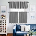thumbnail image 2 of Black White Stripe Kitchen Curtains Sets for Windows 24 Inch Length, Modern Minimalist Geometric Striped Rod Pocket Window Treatments Tier Curtains and Valances Set for Bedroom/Bathroom, 2 of 8