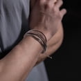 thumbnail image 2 of Pulsera vintage de cuero trenzado multicapa para hombre y mujer Pulsera ajustable hecha a mano Pulsera de cuero trenzado para hombre y mujer, 2 of 7