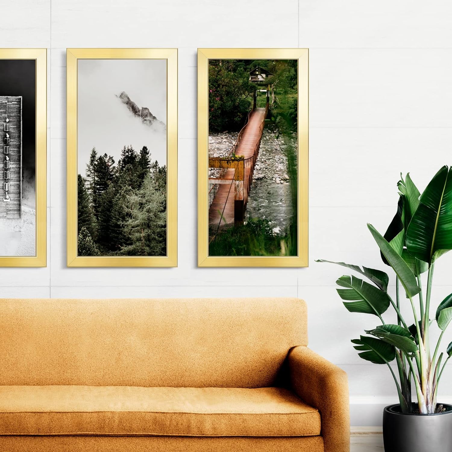11x22 Newspaper Frame - Gold with High Definition Plexiglass, Fits 11x22 Inch Newspaper, Assorted Media Cover