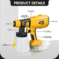 thumbnail image 2 of Cordless Paint Sprayer For Dewalt 20V Battery Airless Spray Gun for Fence Cars, 2 of 10