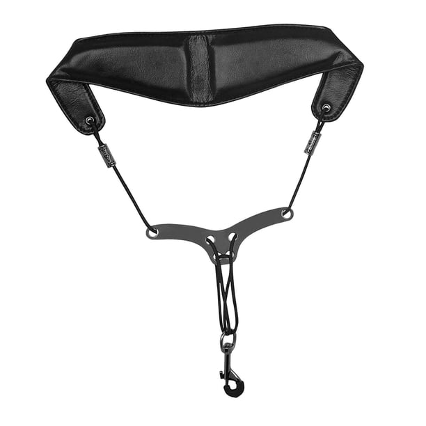 Correa para el hombro para saxofón Correa para saxofón Correa para saxofón acolchada de PU, ligera y transpirable, cómoda, para accesorios de instrume negro