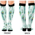 thumbnail image 2 of High Elasticity Compression Socks, High Knee Socks Adult Universal Leisure Relieve Fatigue, Peacock Feather 1 Travel Daily with Running (2 Pair) Gift, 2 of 7