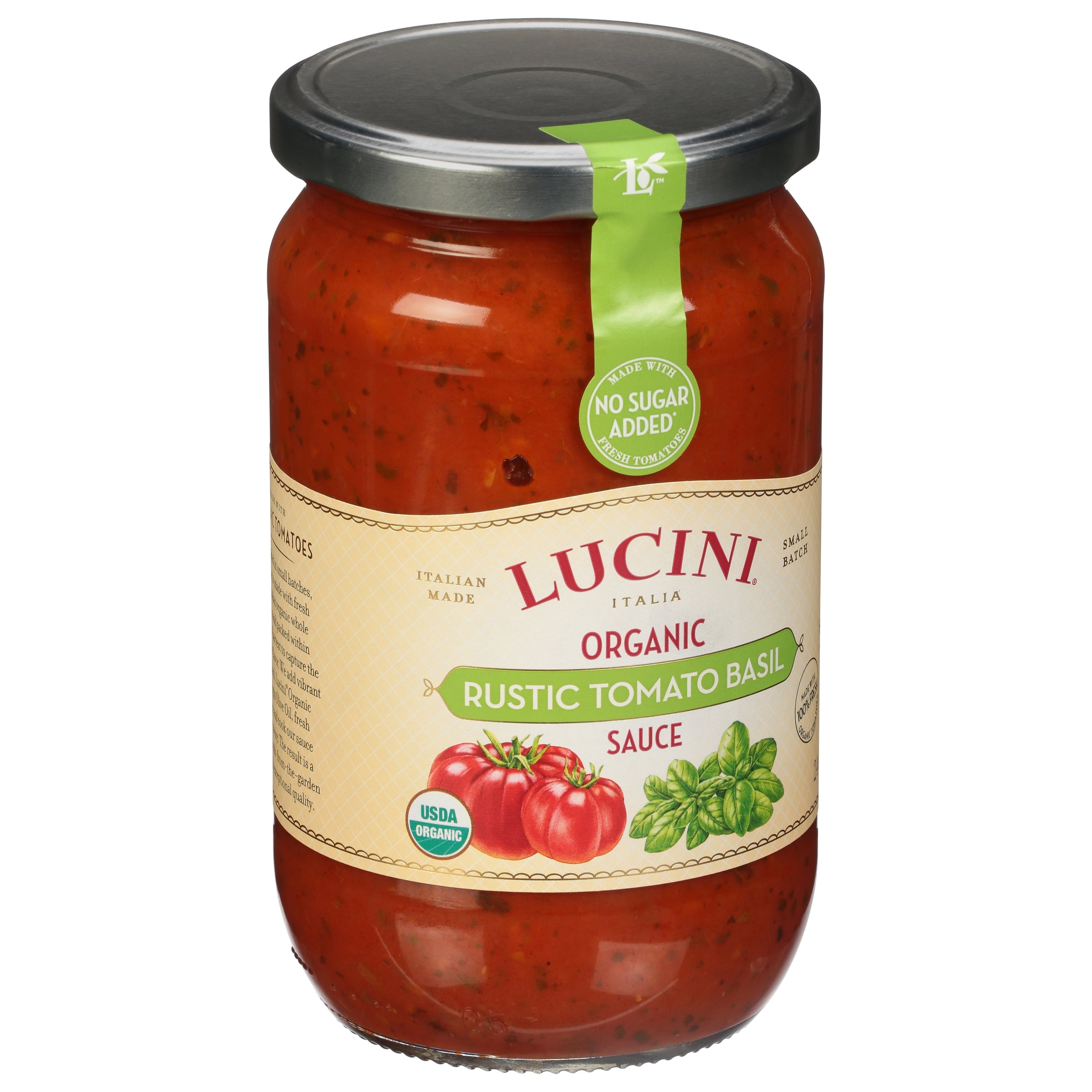 (3 pack) Lucini Italia Rustic Tomato Basil Tomato Sauce, 25.5 Fl Oz